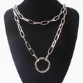 Geometric Alloy Layered Necklace