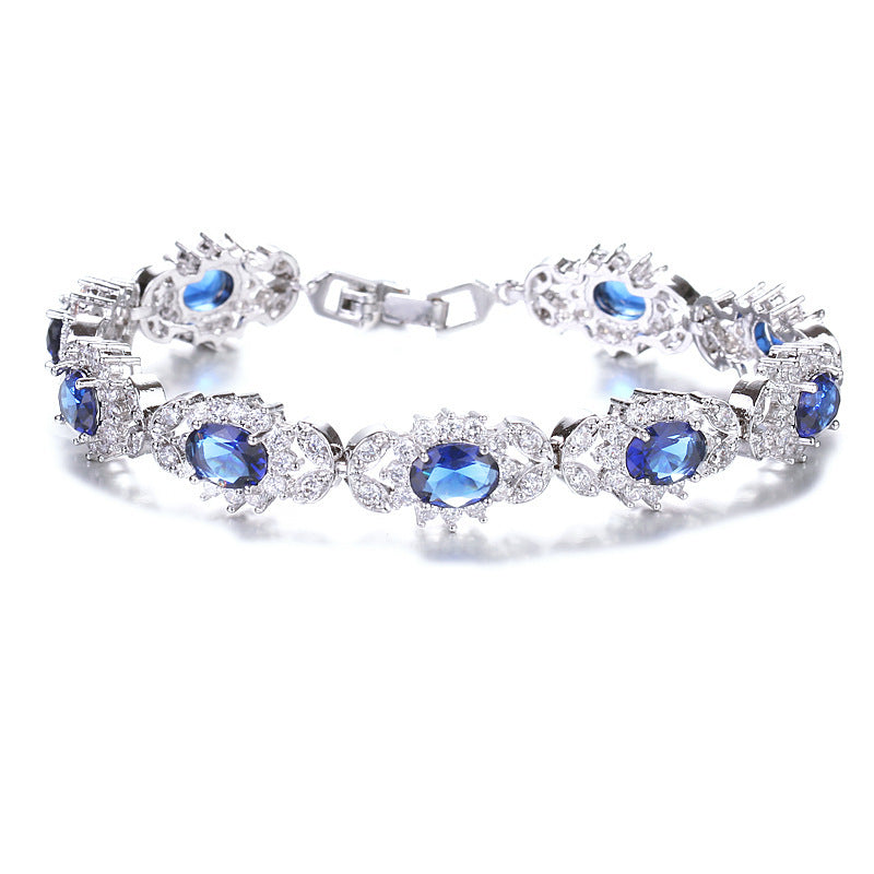 Floral Zircon Inlay Bracelet