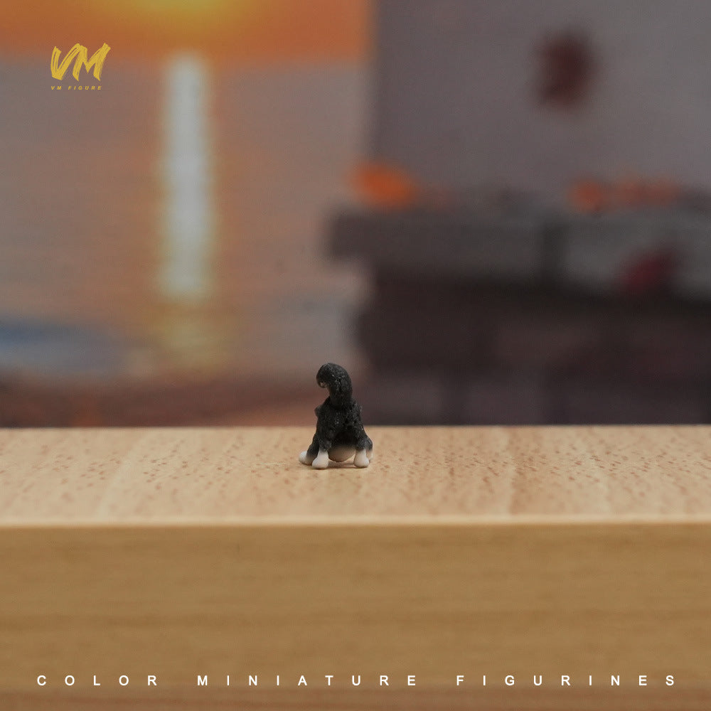 Playful Border Collie 1/64 Scale Miniature Model with 3D Printed Figurine