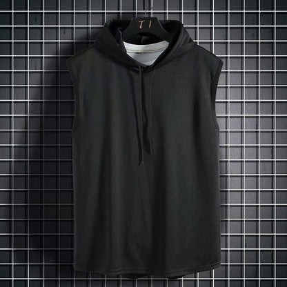 Mens Sleeveless Hooded Sweatshirt