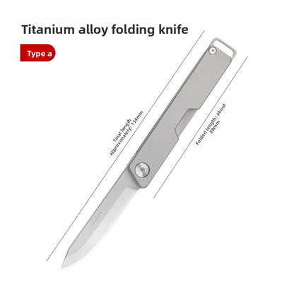 Titanium Alloy Folding Utility Knife with D2 Blade