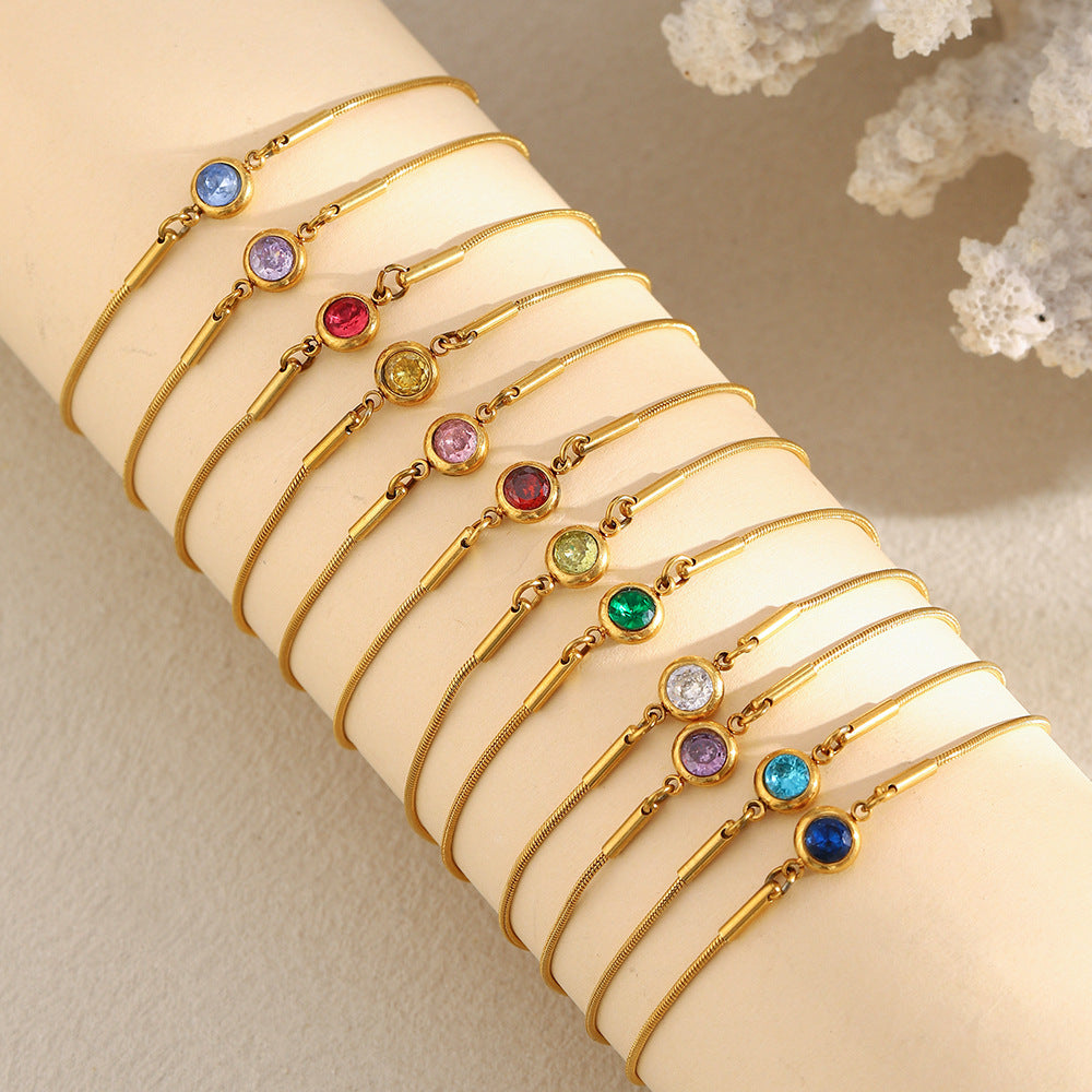 Adjustable Snake Chain Zirconium Bracelet