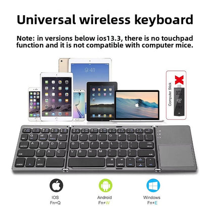 Foldable Ultra-Thin Wireless Bluetooth Keyboard with Touchpad