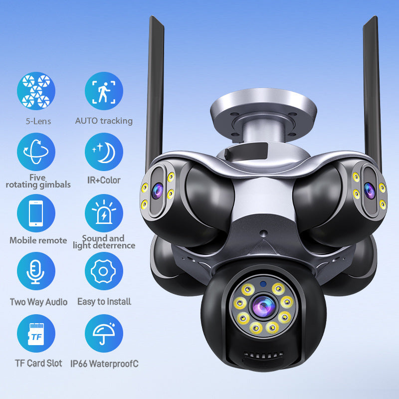 Five Lens HD Outdoor Security Camera