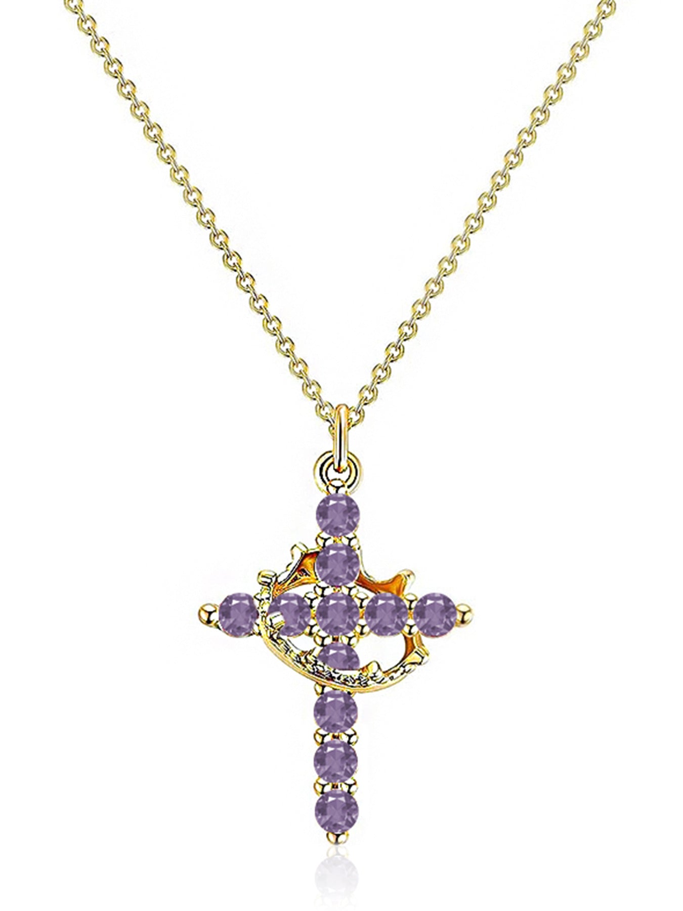 Rotating Zircon Cross Pendant Necklace