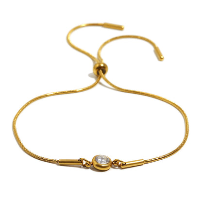 Adjustable Snake Chain Zirconium Bracelet