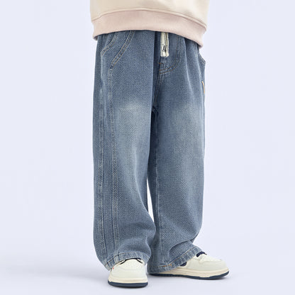 Boys Loose Straight Denim Pants
