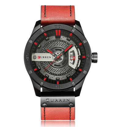 Curren Mens Calendar Leather Strap Watch