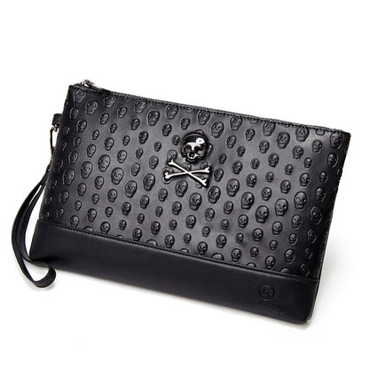 Skull Pattern Clutch Bag with Waterproof Design