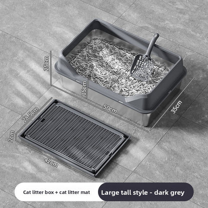 Stainless Steel Cat Litter Box with Anti-Splash Cover