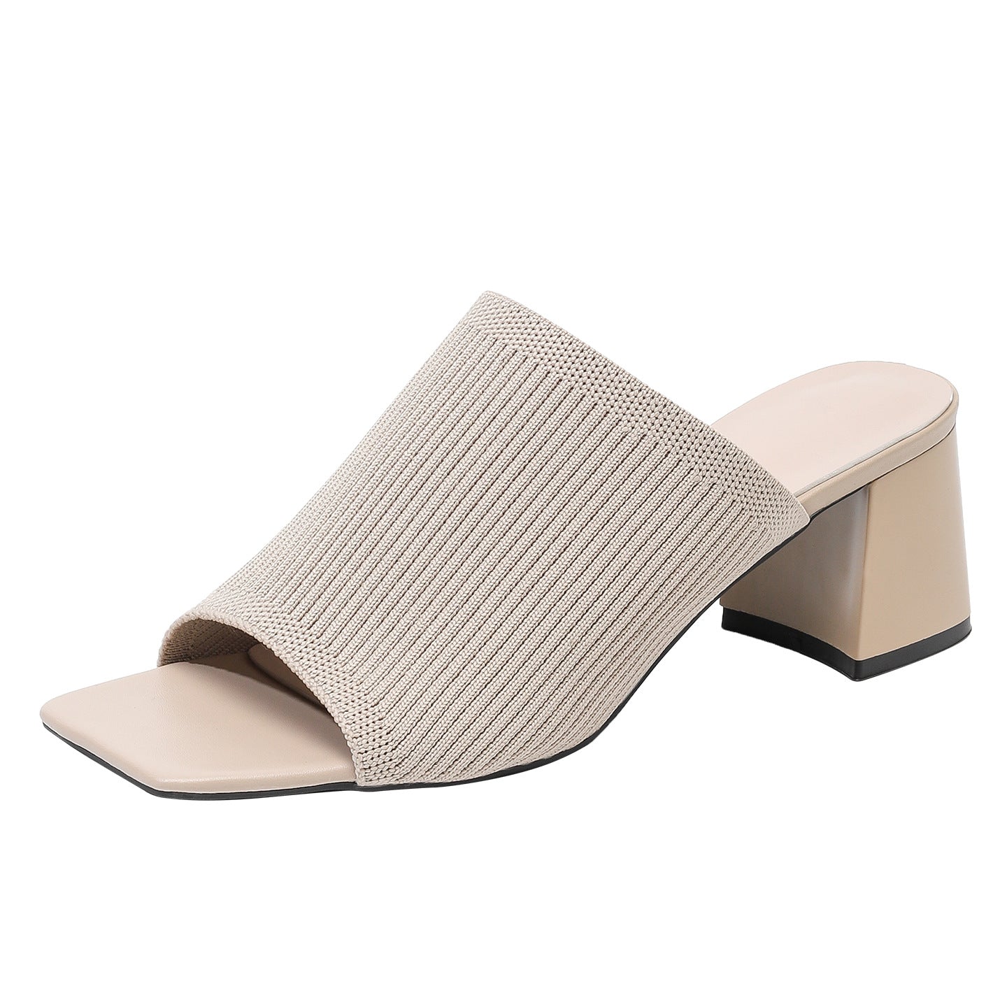 Knitted Square Toe Slip-On Slippers