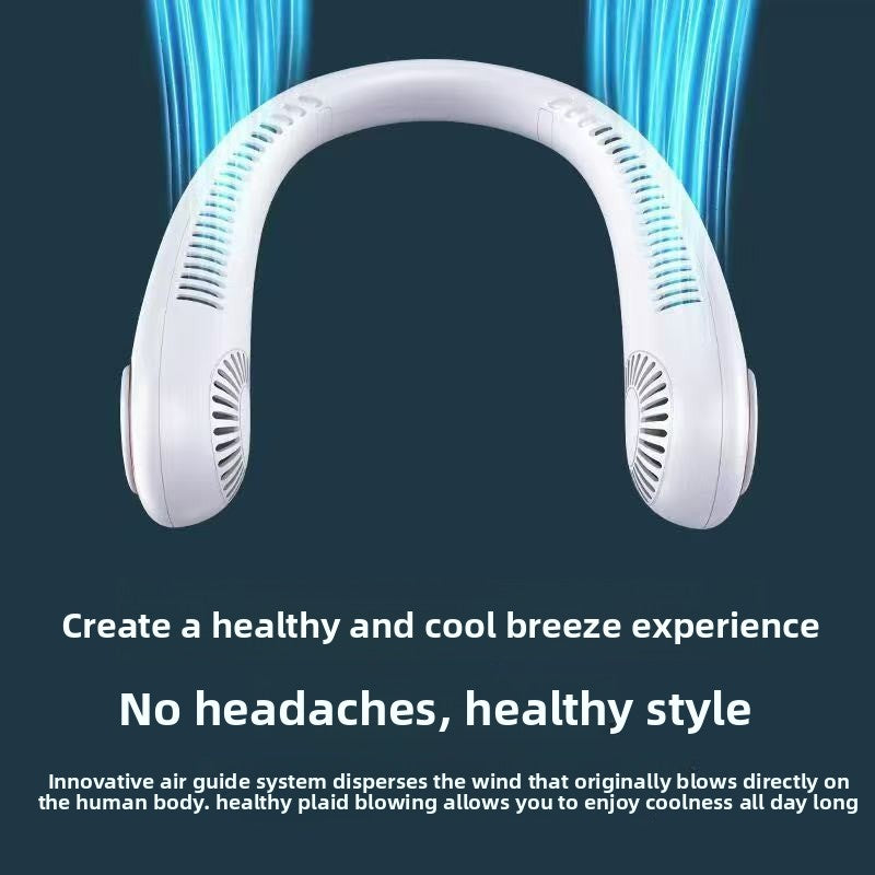 Bladeless USB Rechargeable Neck Fan with Digital Display