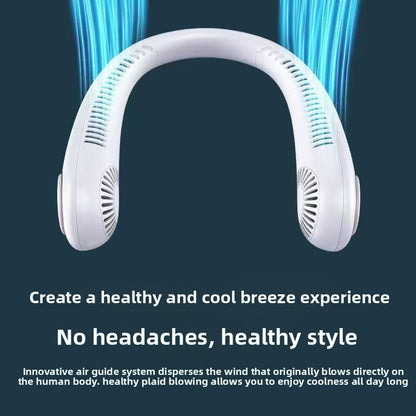 Bladeless USB Rechargeable Neck Fan with Digital Display