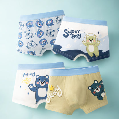 Boys Cotton Boxer Shorts Seamless Underwear