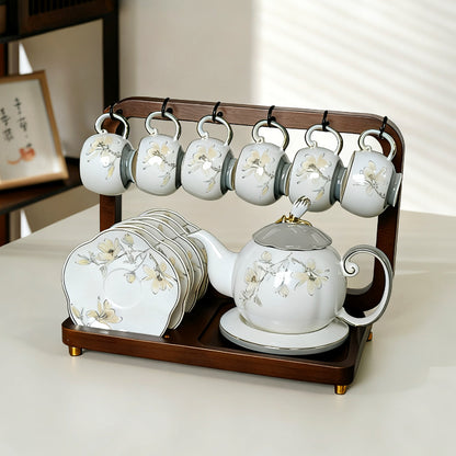 New Chinese-style tea set, luxury living room afternoon tea set including teapot and teacups