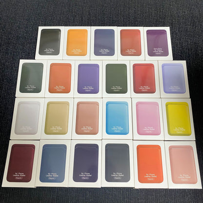 Magnetic Card Case for iPhone 12-15, PU Leather with Strong Hold