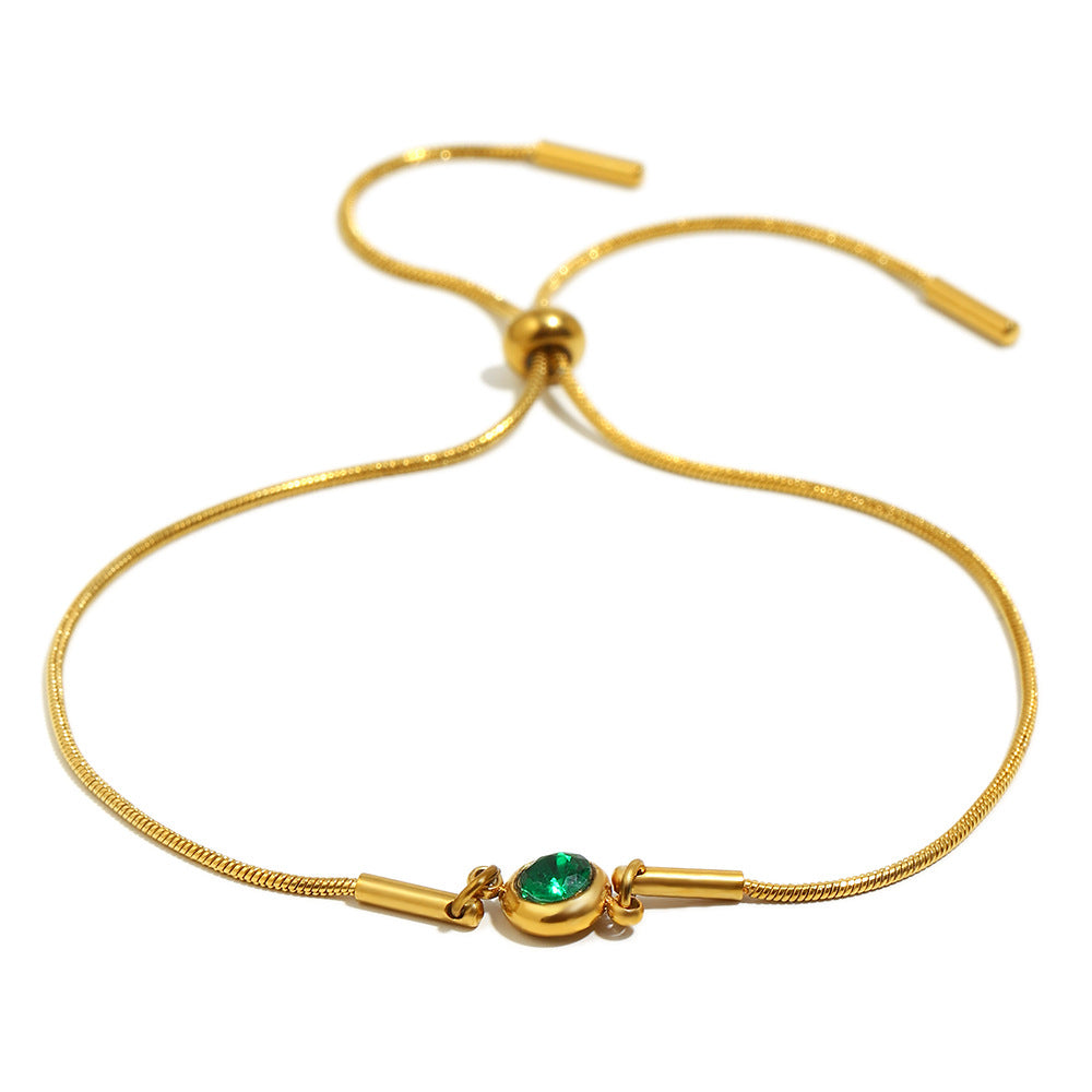 Adjustable Snake Chain Zirconium Bracelet