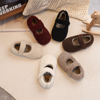 Childrens Plush Velcro Winter Shoes