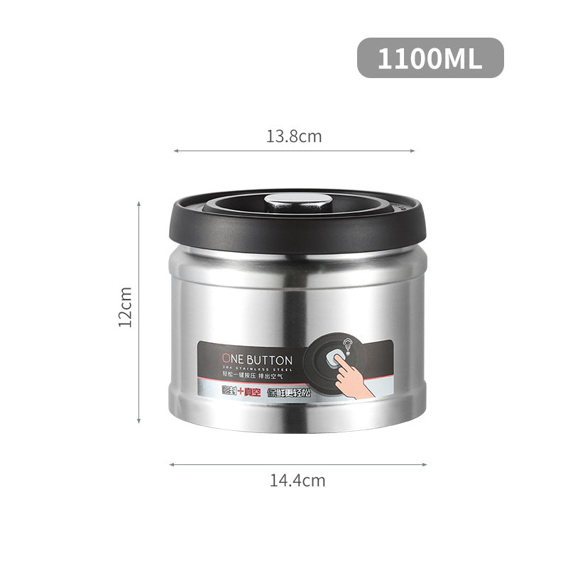 304 Storage Canister for Coffee Beans and Tea Leaves, Moisture-Proof Sealed Canister