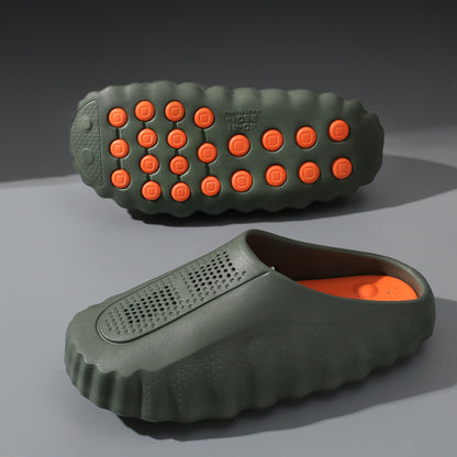 Men Women Summer EVA Non-Slip Massage Closed Toe Slippers