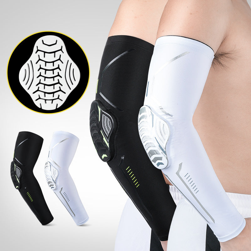 Compression Sports Arm Sleeves with Honeycomb Protection