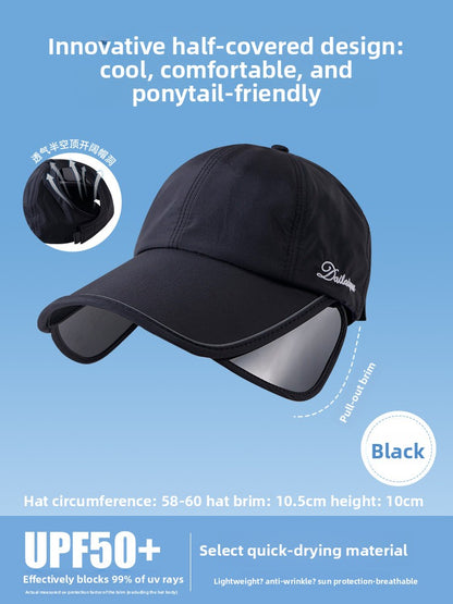 Adjustable Wide Brim Sun Hat with Mesh Top