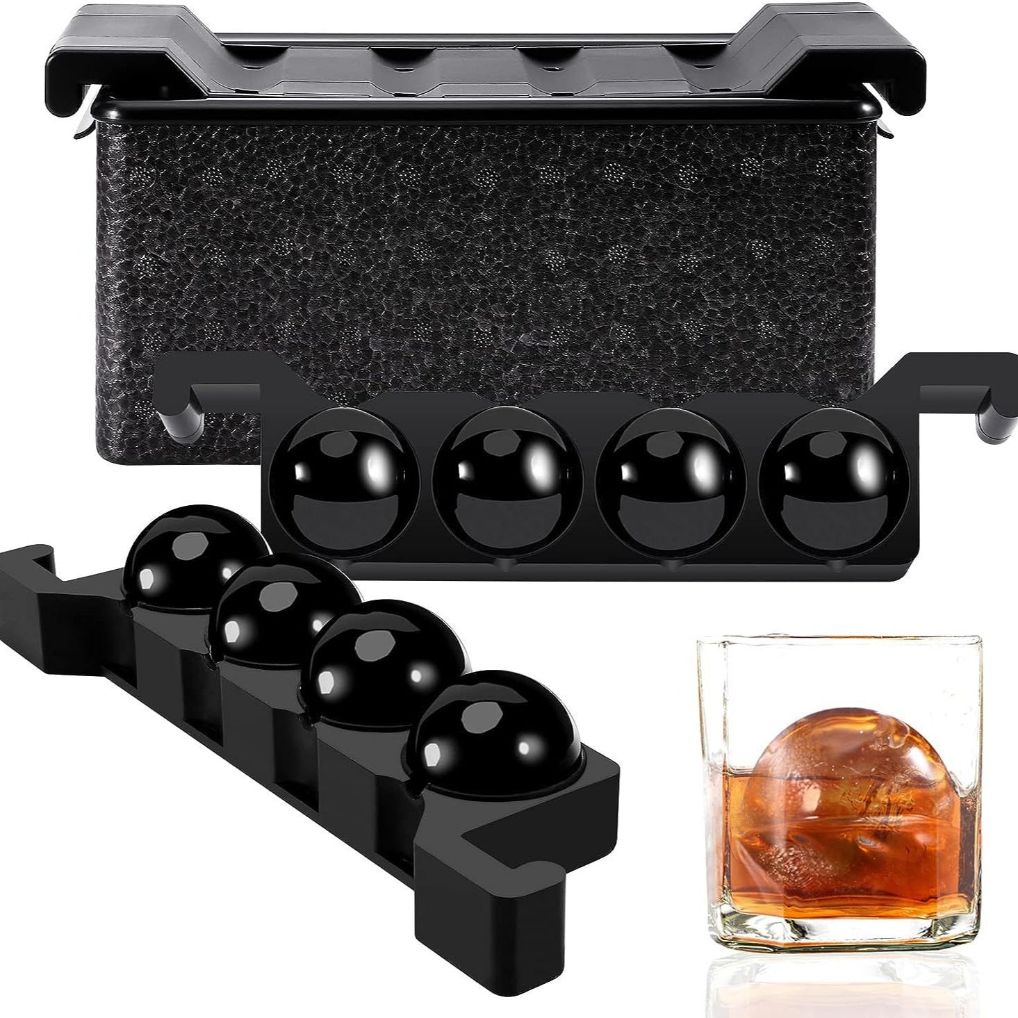 Transparent Silicone Ice Cube Mold with Square and Ball Shapes