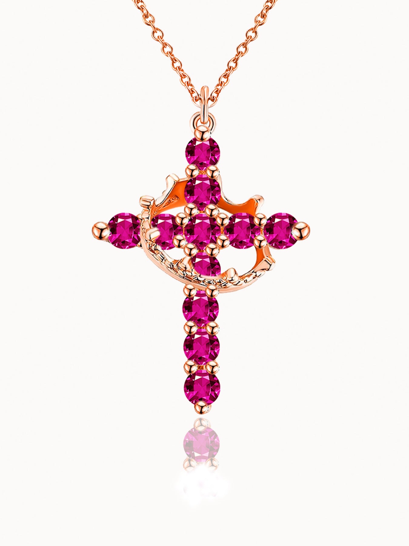Rotating Zircon Cross Pendant Necklace