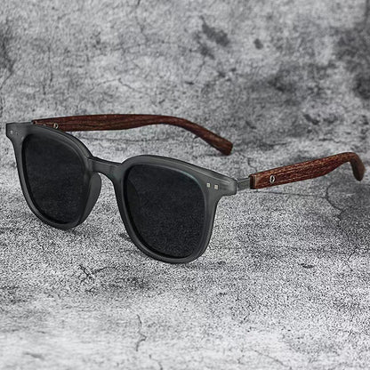Wood grain leg rice nail sunglasses
