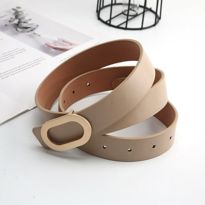Retro Snap Button Thin Belt with Adjustable Buckle