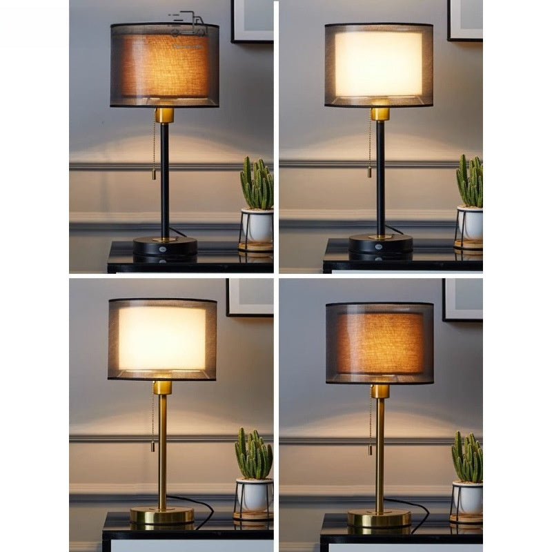Retro Bedside Table Lamp with Dimmable Lighting