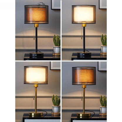 Retro Bedside Table Lamp with Dimmable Lighting