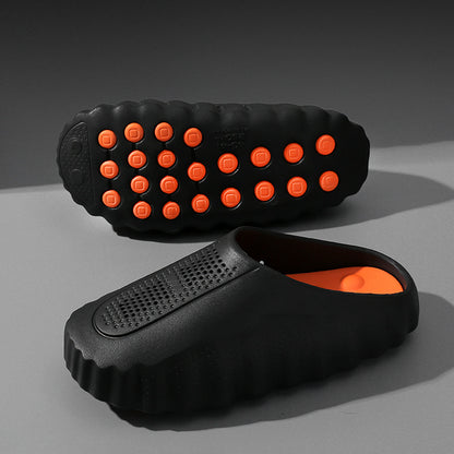 Men Women Summer EVA Non-Slip Massage Closed Toe Slippers