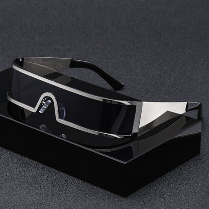 Futuristic Punk Metal Frame Sunglasses UV400 Windproof