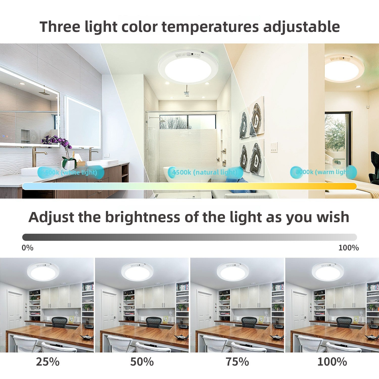 Wireless Sensor Ceiling Light with Remote Control