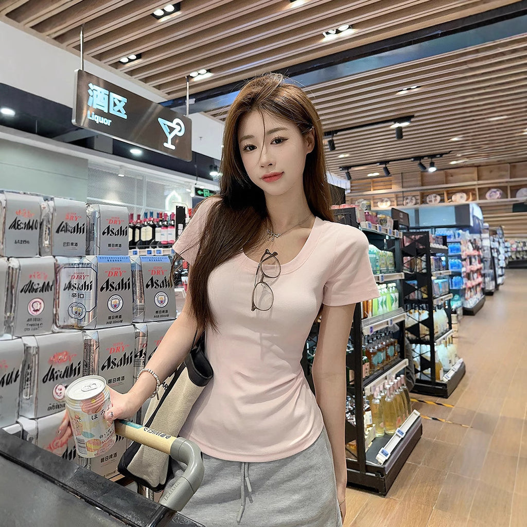 Womens U-Neck Short-Sleeve T-Shirt