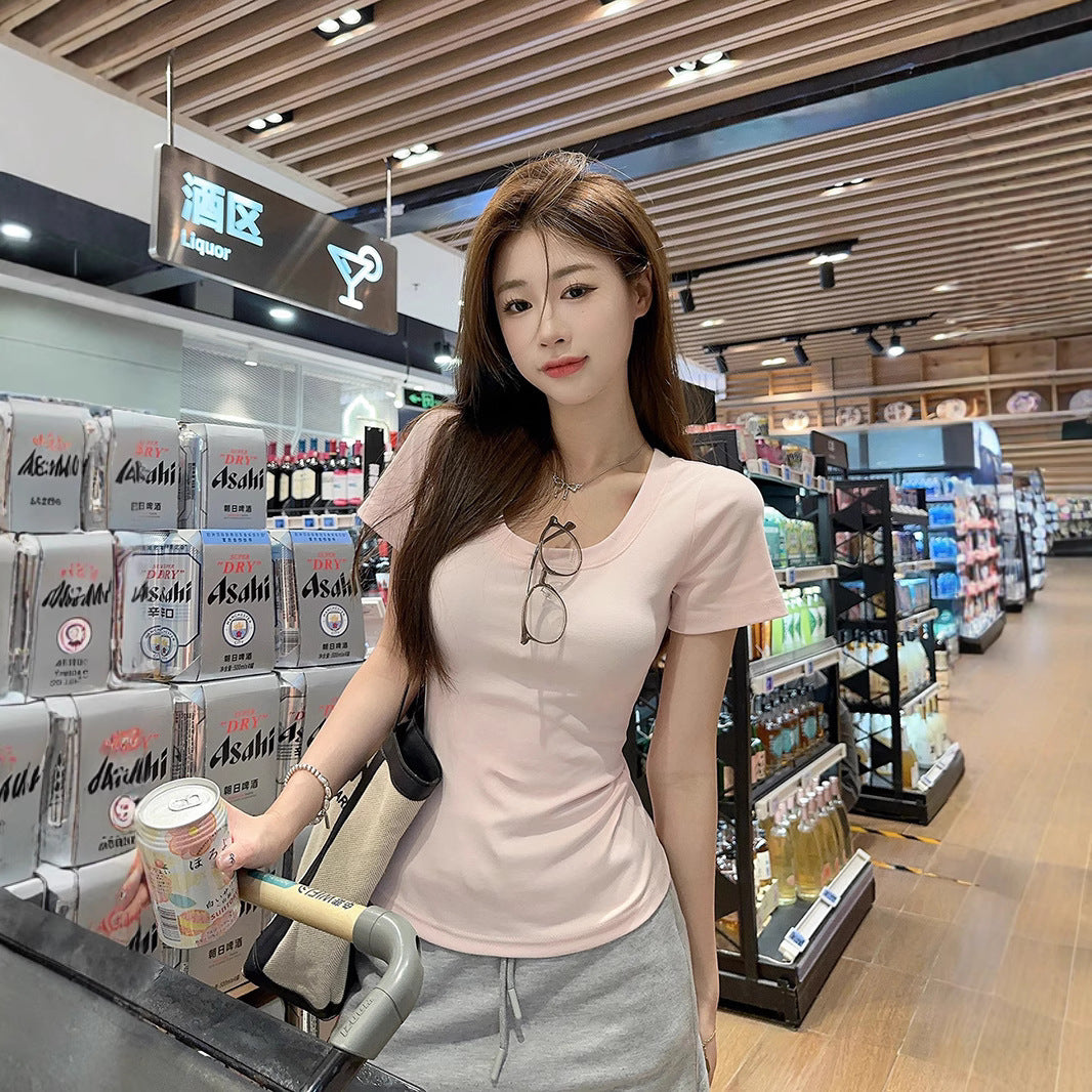 Womens U-Neck Short-Sleeve T-Shirt