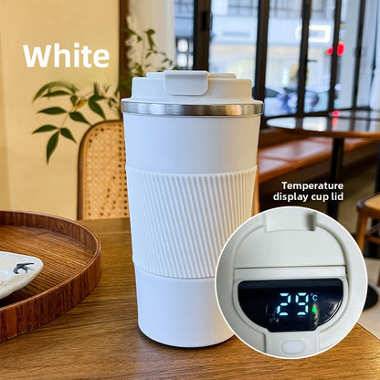 Insulated Stainless Steel Travel Coffee Cup with Silicone Sleeve