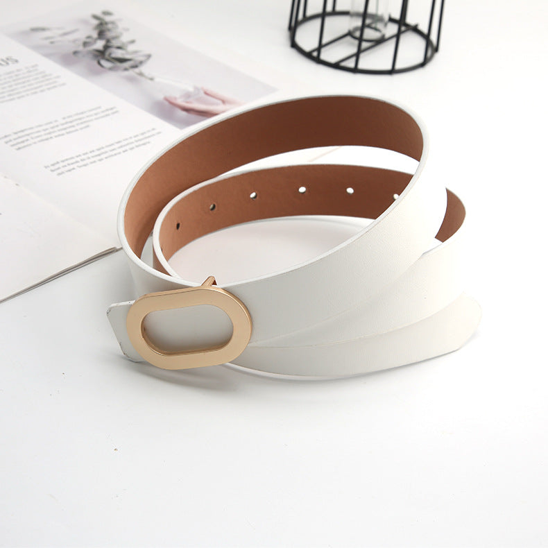 Retro Snap Button Thin Belt with Adjustable Buckle