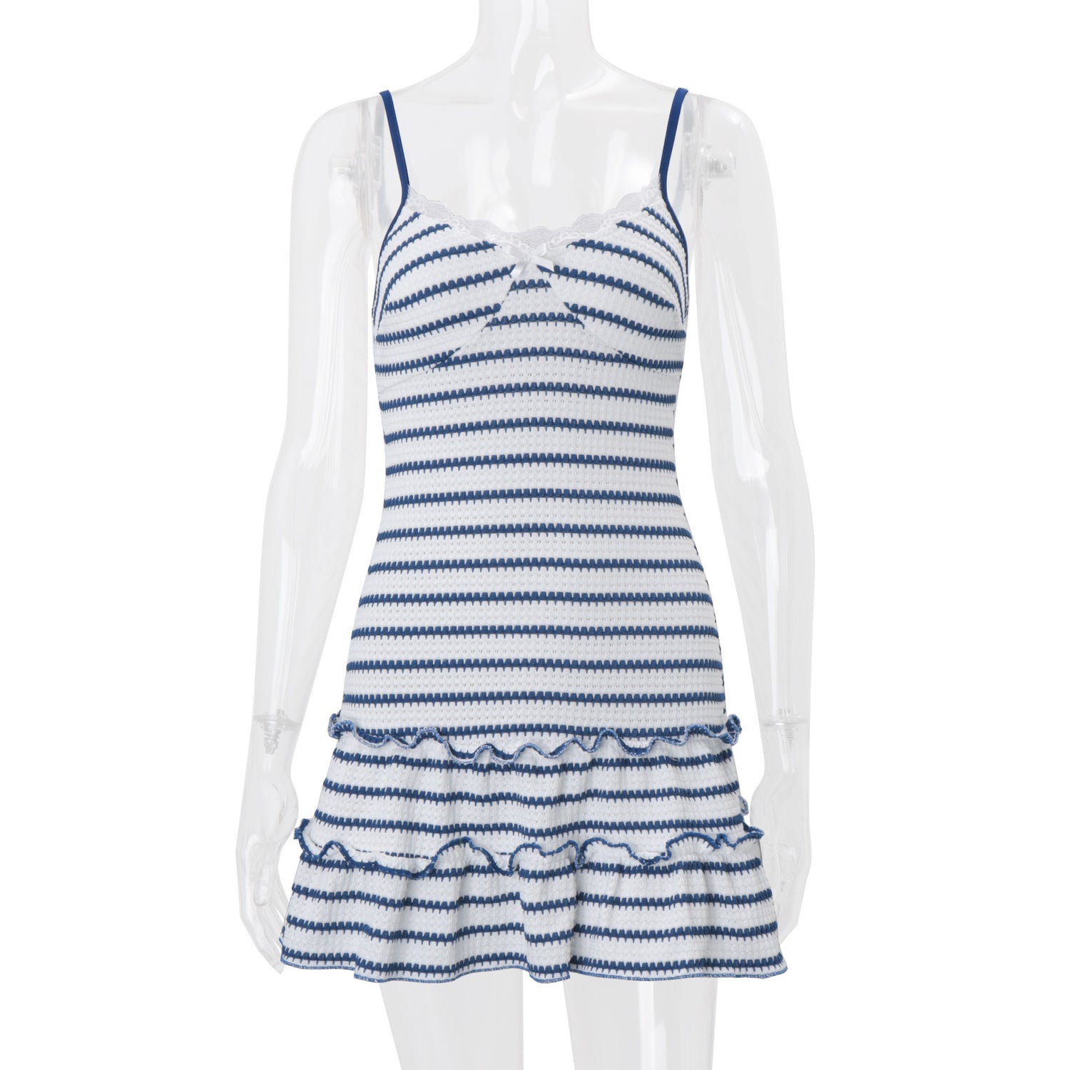 Sleeveless Backless Striped Dress