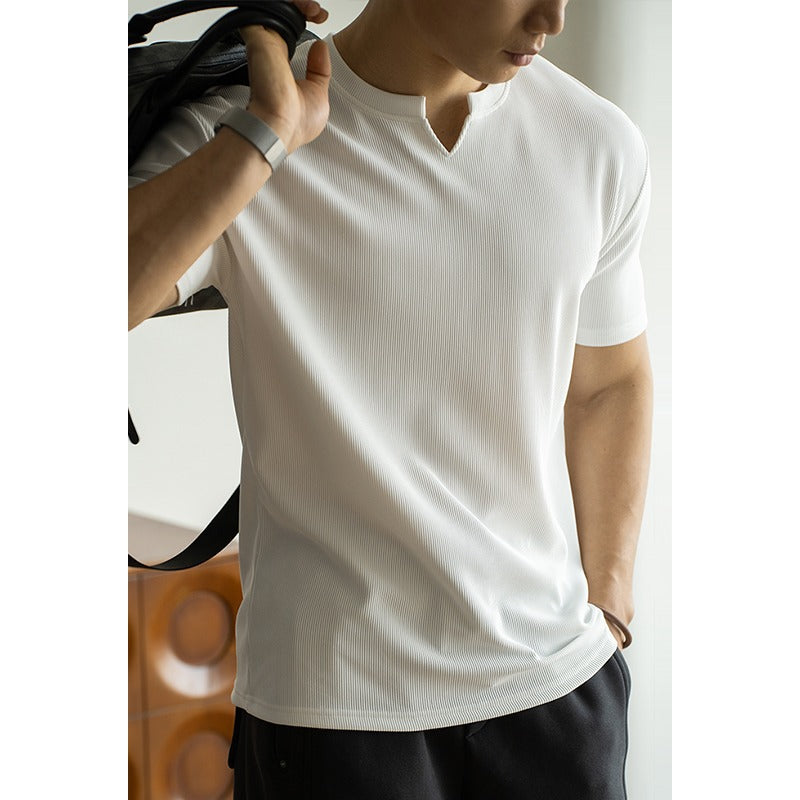 Men Fashion Collared Shirt Loose Casual Summer Top