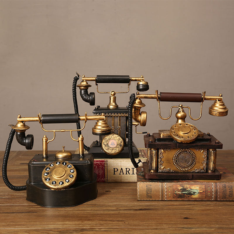 Vintage wrought iron telephone ornaments