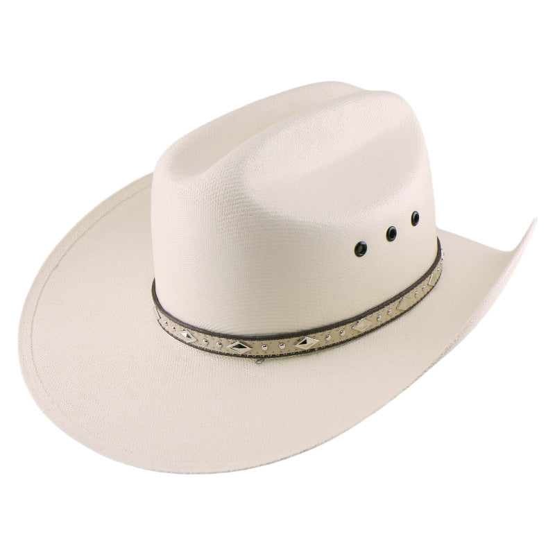 Adjustable Wide Brim Straw Cowboy Hat