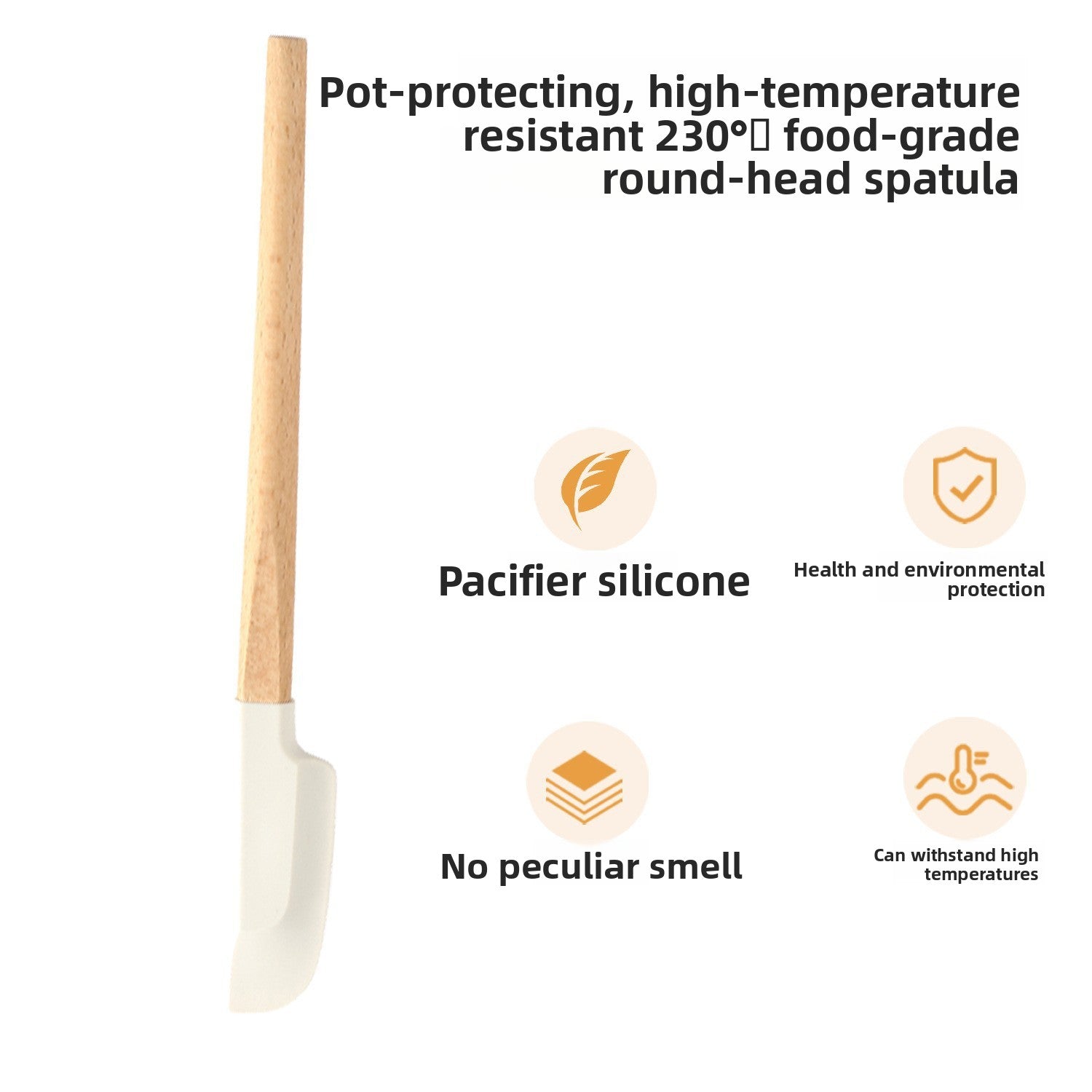 Silicone Baking Scraper with Wood Handle