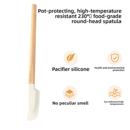 Silicone Baking Scraper with Wood Handle