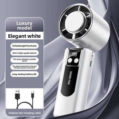 Portable Rechargeable Handheld Fan with Digital Display