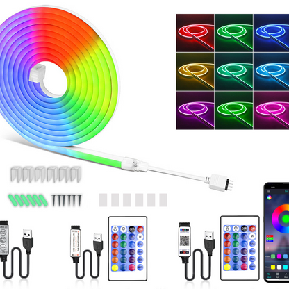 RGB Flexible Silicone Neon Light Strip with Remote Control