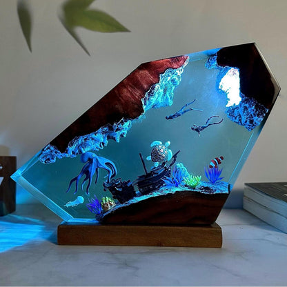 Octopus and Turtle Resin Night Light