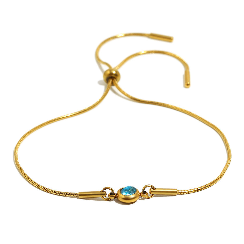 Adjustable Snake Chain Zirconium Bracelet
