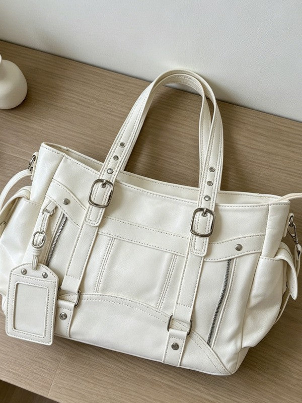 Stylish Large-Capacity Tote Bag with Adjustable Strap